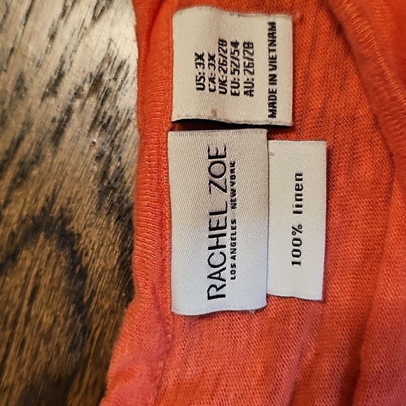 Rachel Zoe Linen Coral Short Sleeve Tee - Picture 3 of 6